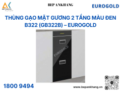 Thùng gạo mặt gương 2 tầng màu đen B322 (GB322B) – Eurogold